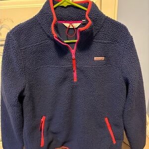 Vineyard Vines Blue and Pink Fleece Jacket with Sporty Design